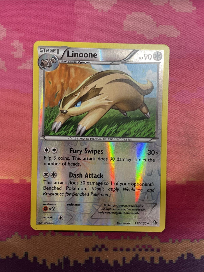 Pokemon Card Linoone Primal Clash Reverse Holo Uncommon 112/160 Near Mint