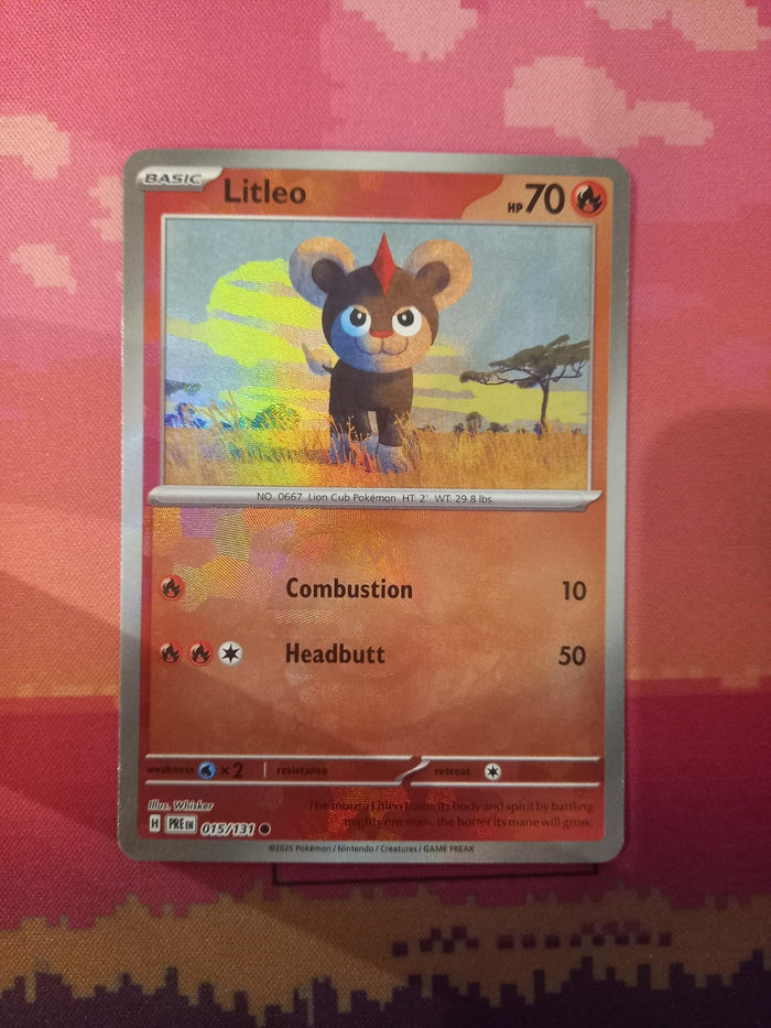 Pokemon Card Litleo Prismatic Evolutions MasterBall 015/131 Near Mint