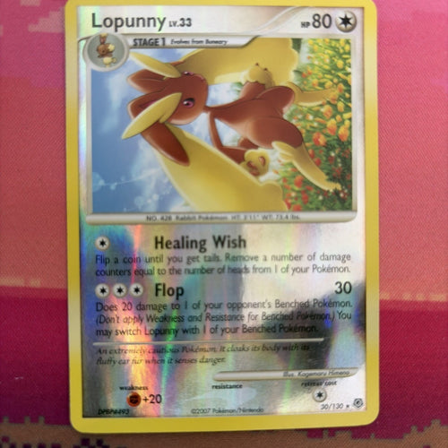 Pokemon Card Lopunny Diamond & Pearl Reverse Holo 30/130 Near Mint