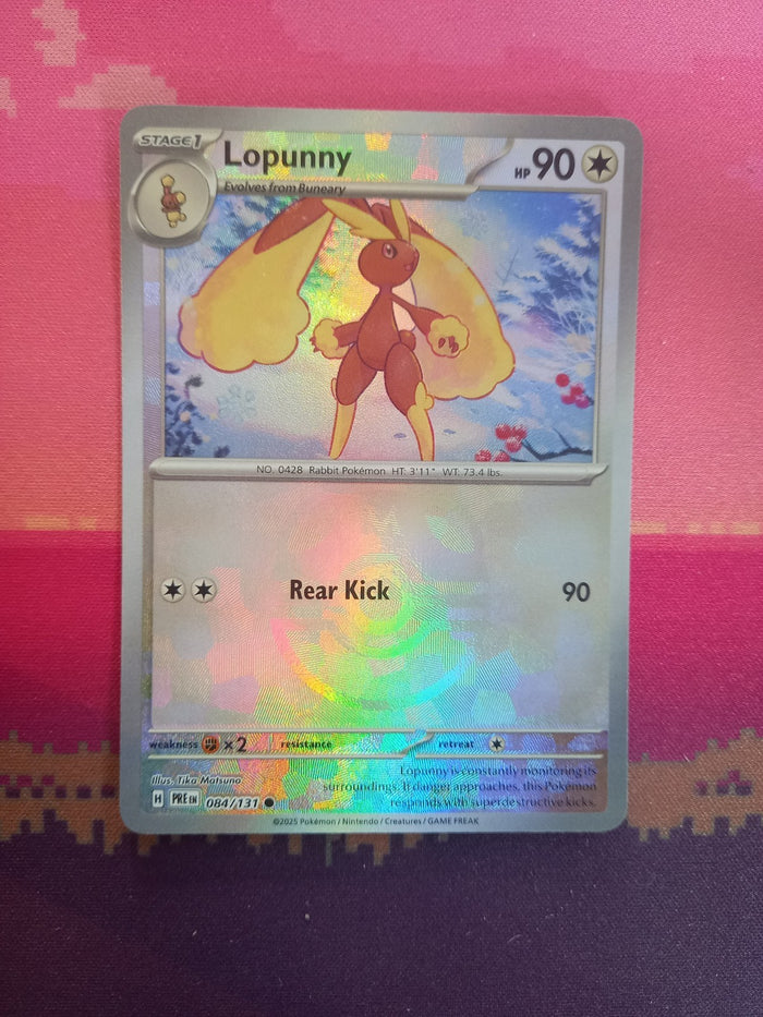 Pokemon Card Lopunny Masterball Prismatic Evolutions 084/131 Near Mint