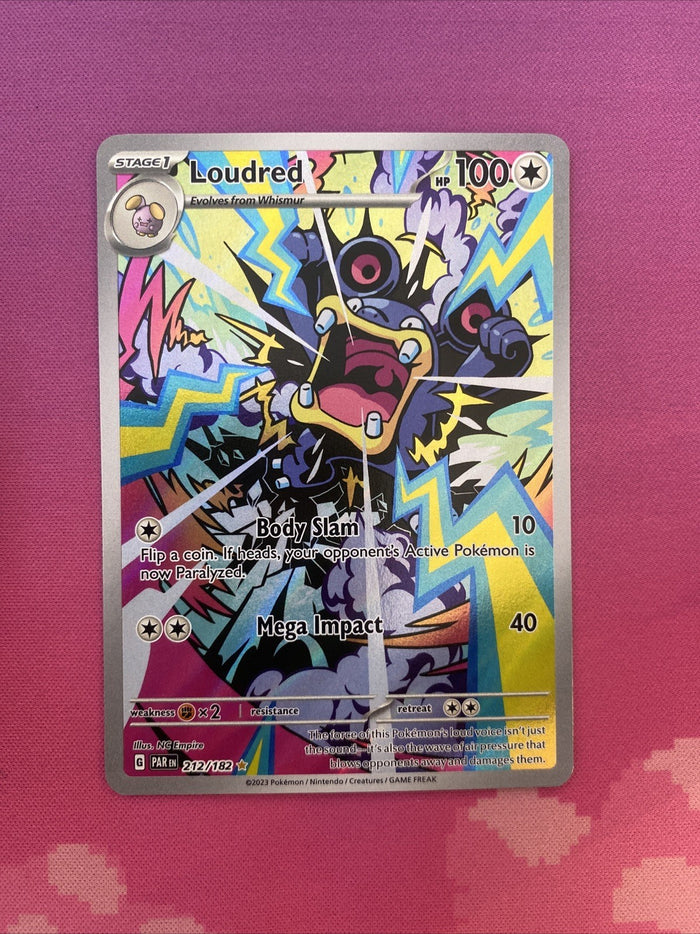 Pokemon Card Loudred 212/182 Illustration Rare Paradox Rift Near Mint