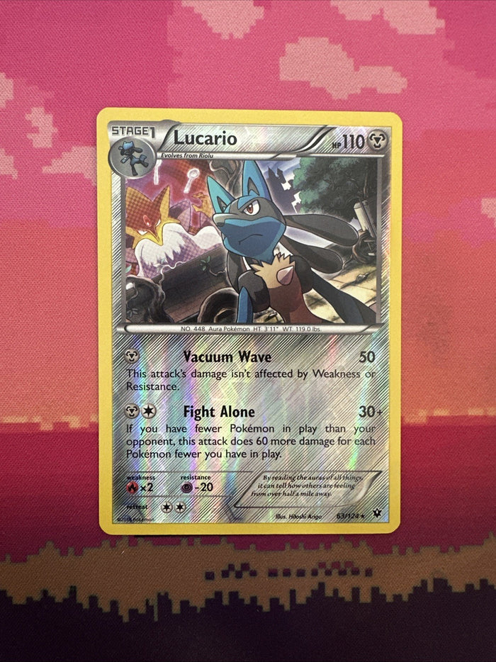 Pokemon Card Lucario Fates Collide Reverse Holo  Rare 63/124 Near Mint