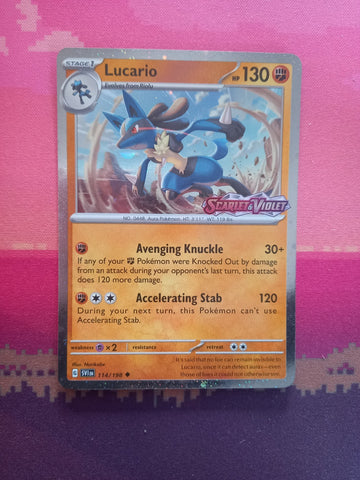 Pokemon Card Lucario Scarlet & Violet Promo STAMPED 114/198 Near Mint