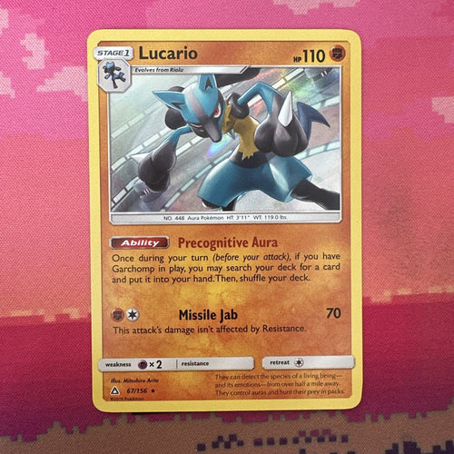 Pokemon Card Lucario Ultra Prism Holo Rare 67/156 Near Mint