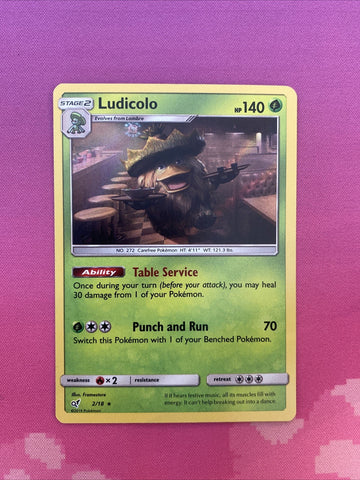 Pokemon Card Ludicolo Detective Pikachu Holo Rare 2/18 Near Mint