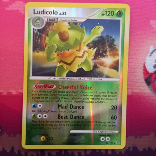 Pokemon Card Ludicolo Platinum Reverse Holo Rare 34/127 Near Mint