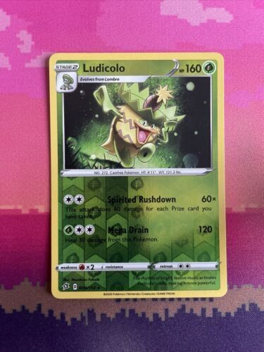 Pokemon Card Ludicolo Rebel Clash Reverse Holo Rare 009/192 Near Mint