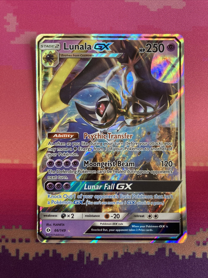 Pokemon Card Lunala GX 66/149 Ultra Rare Half Art Near Mint