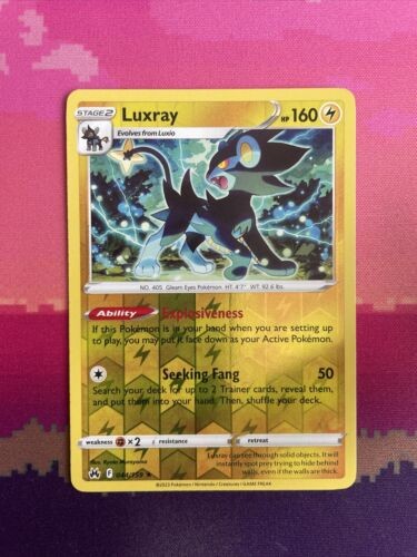Pokemon Card Luxray Crown Zenith Reverse Holo Rare 044/159 Near Mint