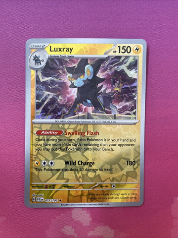 Pokemon Card Luxray Paldea Evolved Reverse Holo Rare 071/193 Near Mint