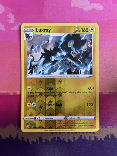 Pokemon Card Luxray Rebel Clash Reverse Holo Rare 062/192 Near Mint