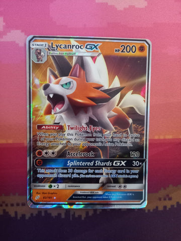 Pokemon Card Lycanroc GX 82/181 Ultra Rare Team Up Near Mint