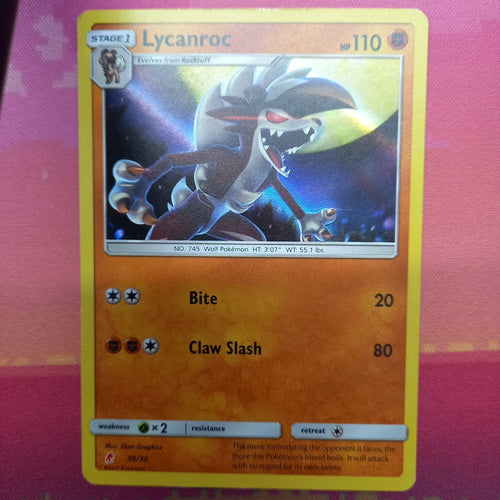 Pokemon Card Lycanroc Trainer Kit Holo 30/30 Near Mint