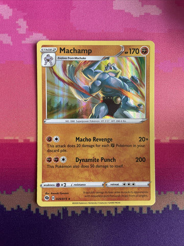 Pokemon Card Machamp Champions Path Holo Rare 026/073 Near Mint