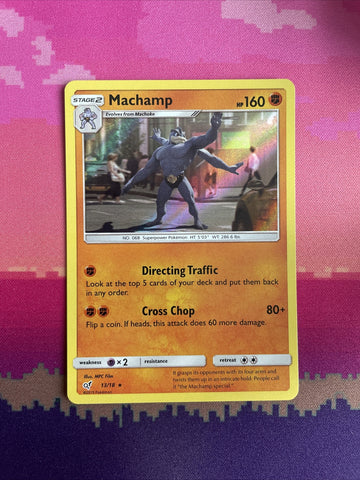 Pokemon Card Machamp Detective Pikachu Holo Rare 13/18 Near Mint