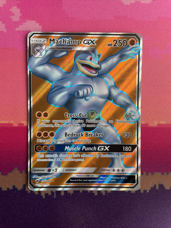 Pokemon Card Machamp GX 135/147 Crimson Invasion Ultra Rare Near Mint