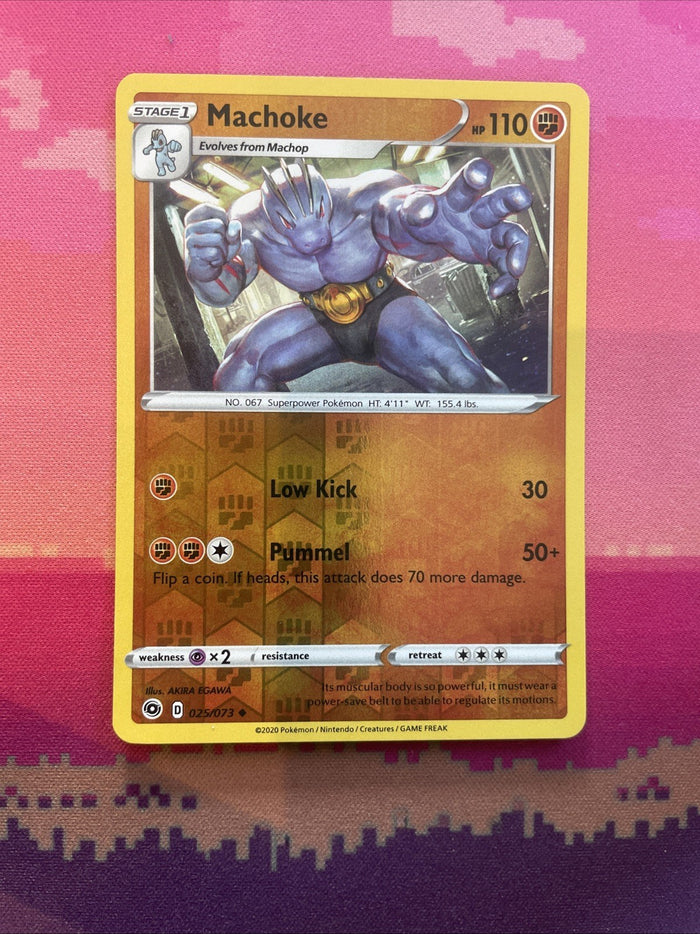 Pokemon Card Machoke Champions Path Reverse Holo Common 025/073 Near Mint