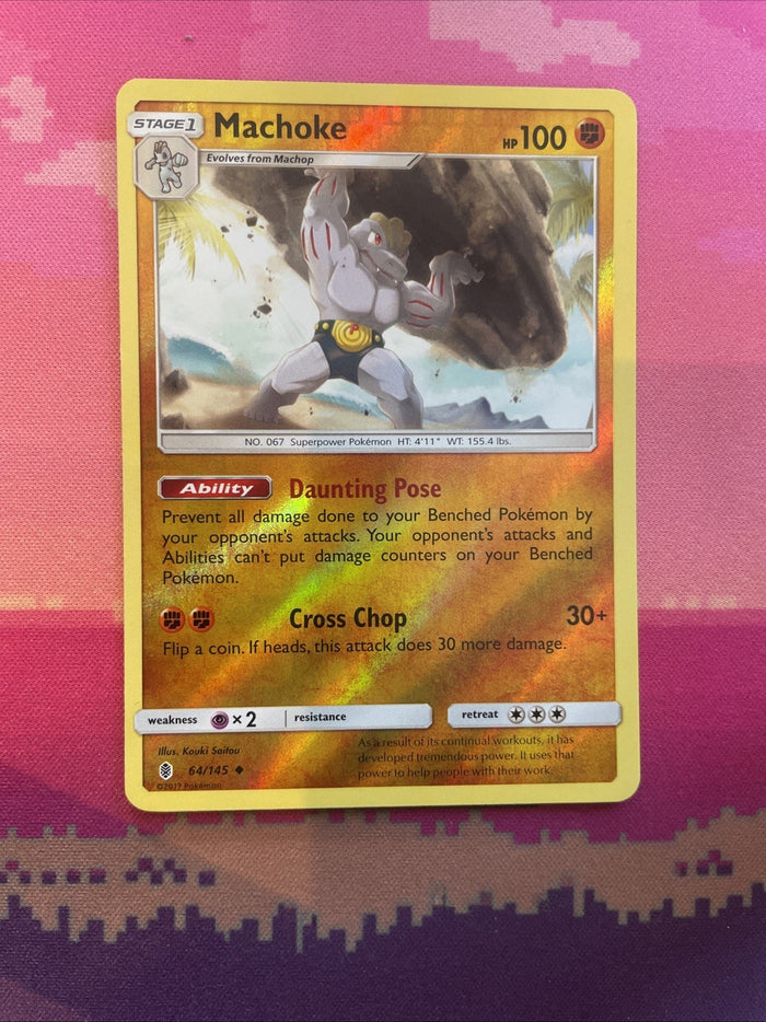 Pokemon Card Machoke Guardians Rising Reverse Holo Uncommon 64/145 Near Mint