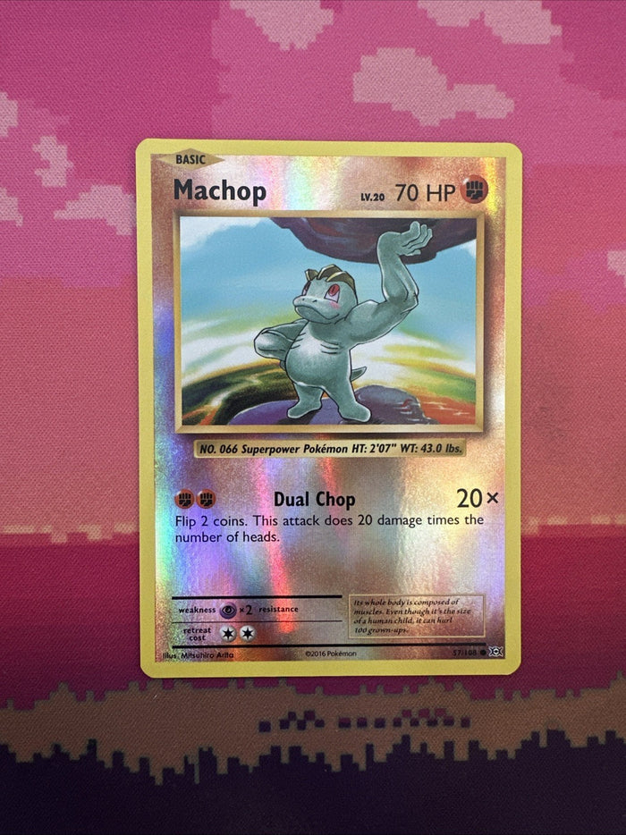 Pokemon Card Machop Evolutions Reverse Holo 57/108 Near Mint