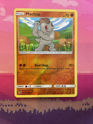 Pokemon Card Machop Guardians Rising Reverse Holo Common 62/145 Near Mint