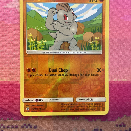 Pokemon Card Machop Guardians Rising Reverse Holo Common 62/145 Near Mint