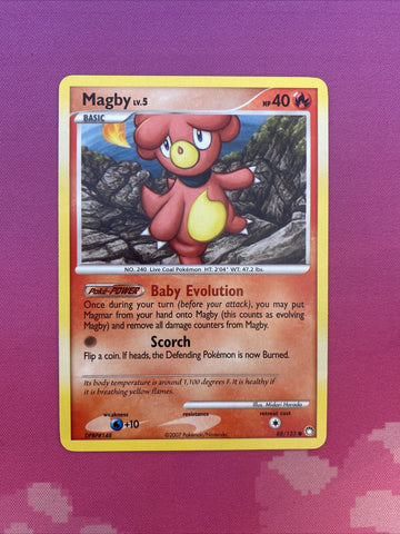 Pokemon Card Magby Mysterious Treasures Common 88/123 Near Mint