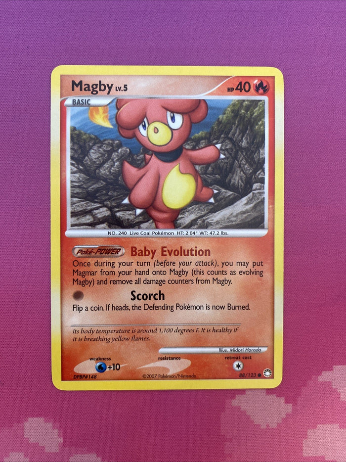 Pokemon Card Magby Mysterious Treasures Common 88/123 Near Mint