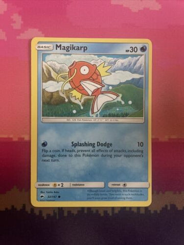 Pokemon Card Magikarp Burning Shadows Common 32/147 Near Mint