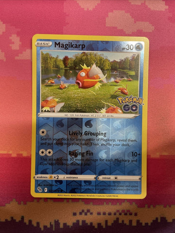 Pokemon Card Magikarp Pokemon Go Reverse Holo 021/078 Near Mint