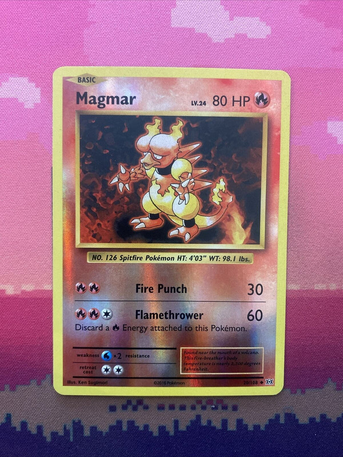Pokemon Card Magmar Evolutions Reverse Holo Uncommon 20/108 Near Mint