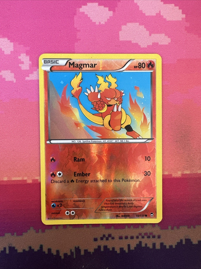 Pokemon Card Magmar Furious Fists Reverse Holo 10/111 Near Mint