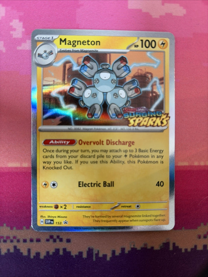 Pokemon Card Magneton Surging Sparks Pre-release Stamp Black Star Promo 153 NM