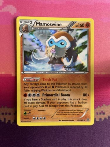 Pokemon Card Mamoswine Breakthrough Holo Rare 82/162 Near Mint