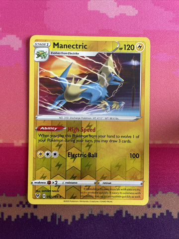 Pokemon Card Manectric Vivid Voltage Reverse Holo Rare 052/185 Near Mint