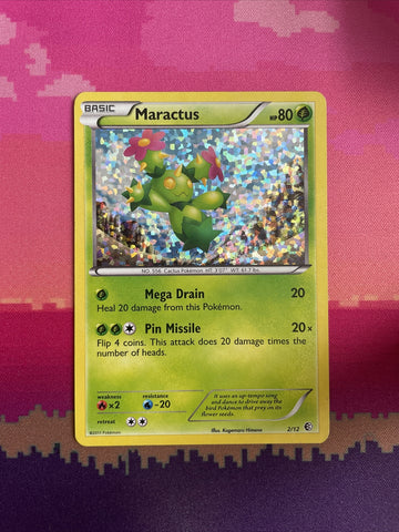 Pokemon Card Maractus McDonald's Holo Rare 2/12 Near Mint