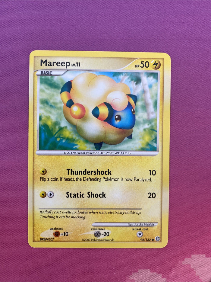 Pokemon Card Mareep Secret Wonders Common 94/132 Near Mint