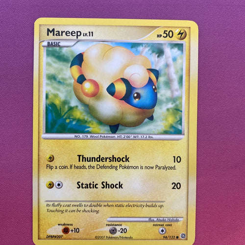 Pokemon Card Mareep Secret Wonders Common 94/132 Near Mint