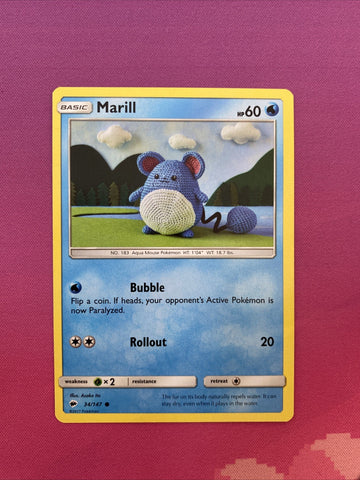 Pokemon Card Marill Burning Shadows Common 34/147 NM