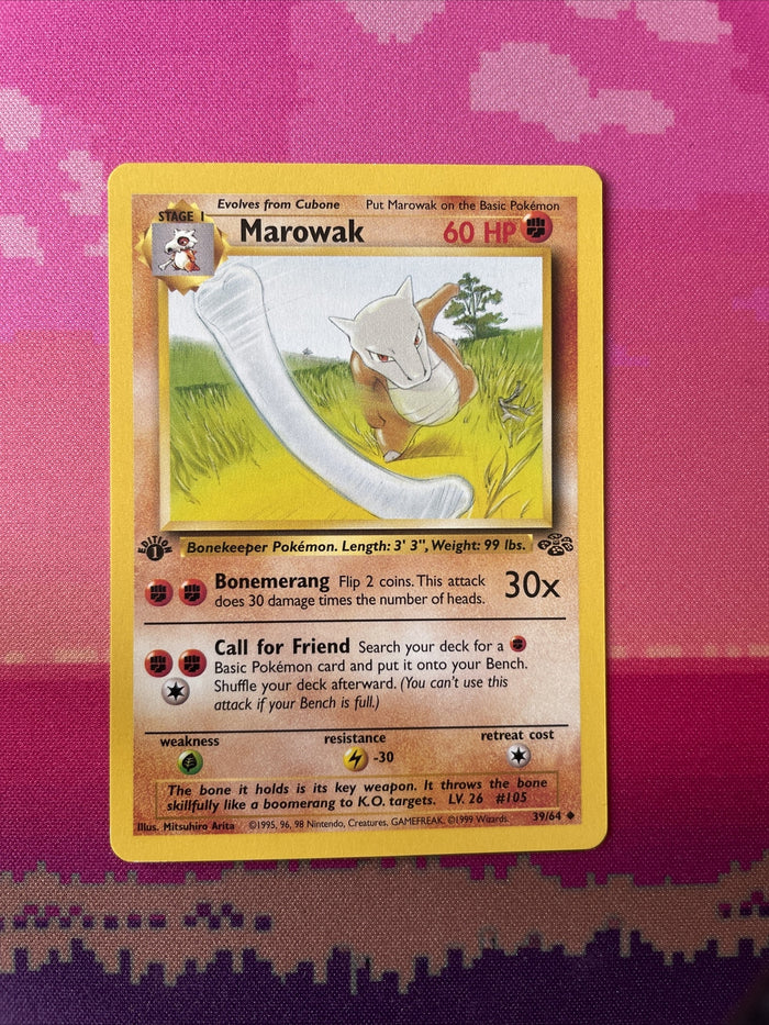 Pokemon Card Marowak 39/64 Jungle 1st Edition Uncommon 39/64 Near Mint