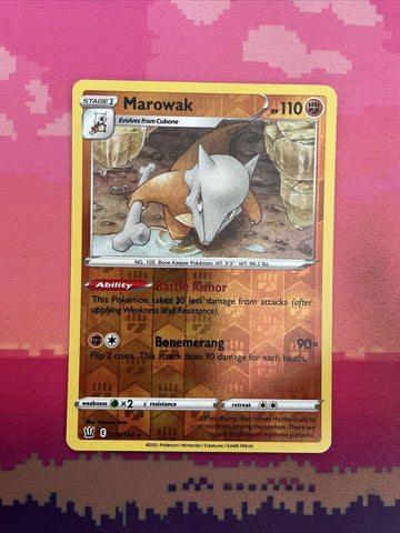 Pokemon Card Marowak Battle Styles Reverse Holo Rare 070/163 Near Mint