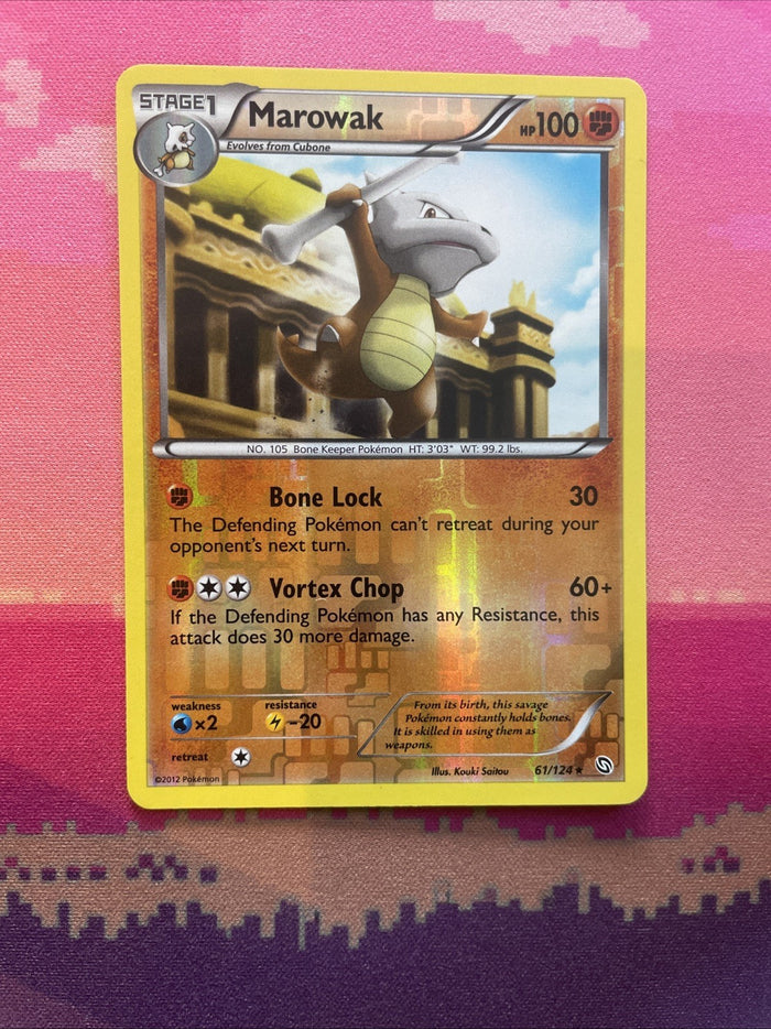 Pokemon Card Marowak Dragons Exalted Reverse Holo Rare 61/124 Near Mint