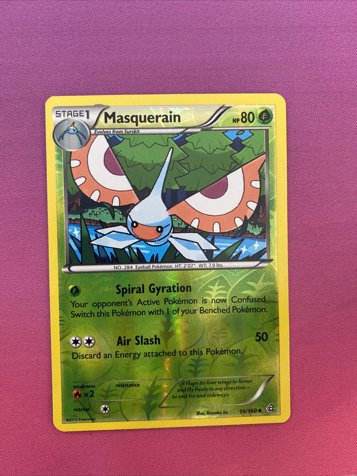 Pokemon Card Masquerain Primal Clash Reverse Holo 14/160 Near Mint