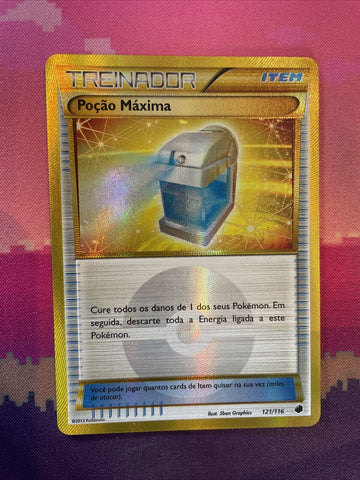 Pokemon Card Max Potion 121/116 Secret Rare Plasma Freeze Portugese Near Mint