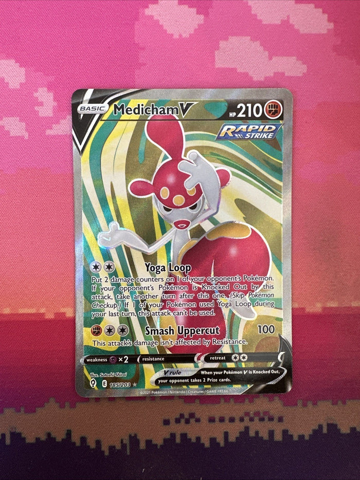 Pokemon Card Medicham 185/203 Ultra Rare Evolving Skies Near Mint
