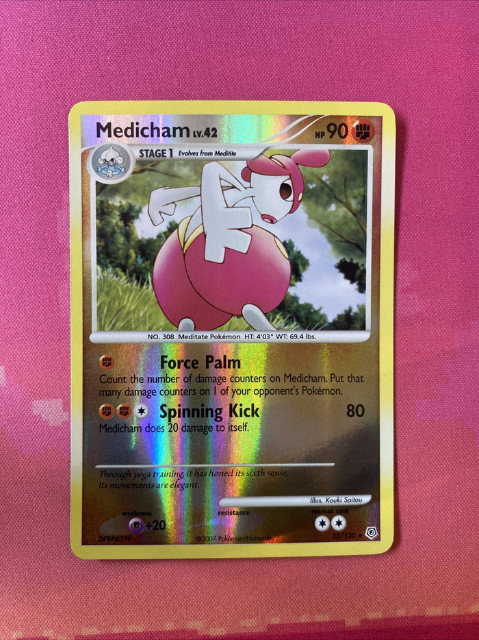 Pokemon Card Medicham Diamond & Pearl Reverse Holo Rare 32/130 Near Mint