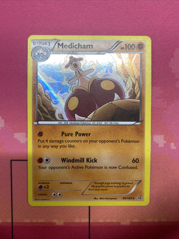 Pokemon Card Medicham Primal Clash Holo Rare 80/160 Near Mint