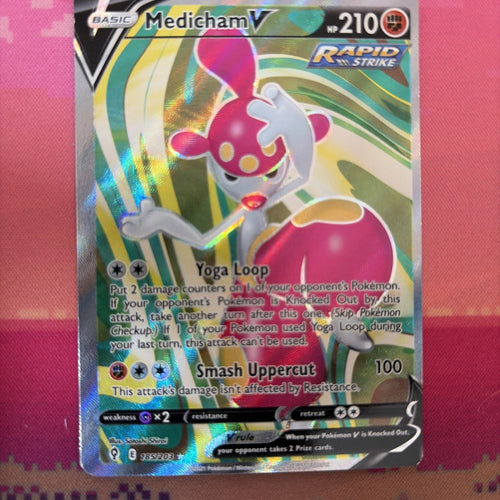 Pokemon Card Medicham V Evolving Skies 185/203 Near Mint