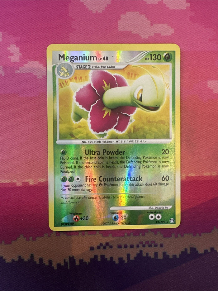 Pokemon Card Meganium Mysterious Treasures Reverse Holo Rare 13/123 Light Play