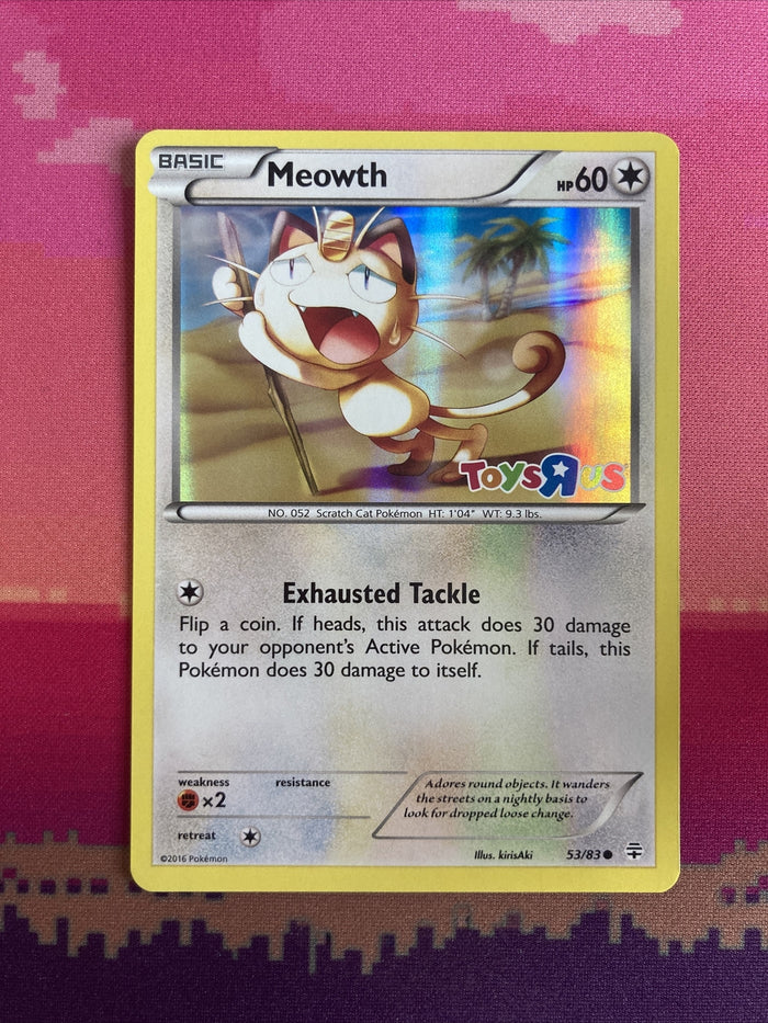 Pokemon Card Meowth Generations TOYSRUS STAMPED 53/83 Near Mint