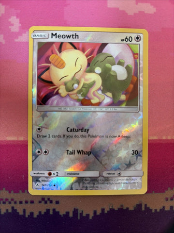 Pokemon Card Meowth Unbroken Bonds Reverse Holo 147/214 Near Mint